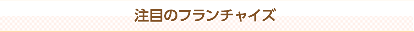 注目のフランチャイズ